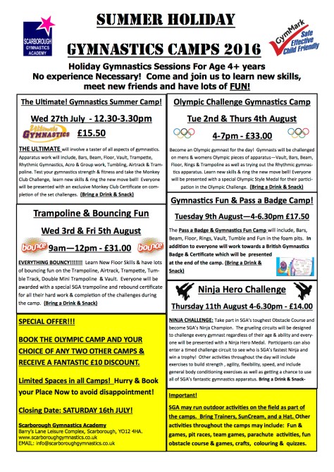 SGA Summer Camps 2016