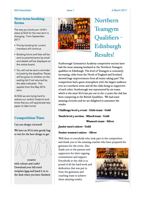 SGA Newsletter March 2017 2