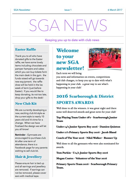 SGA Newsletter March 2017