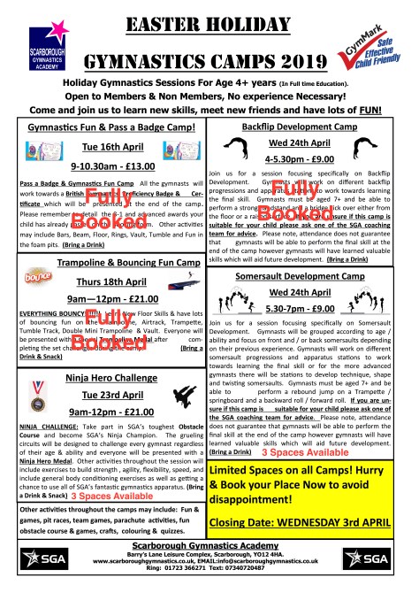 Easter Holiday Camps Final 2019